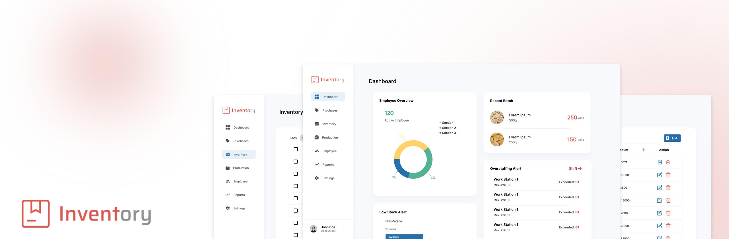 Inventory - UI UX Design Case Study Main Interface