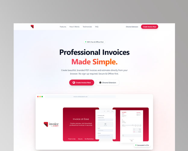 Invoice - UI / UX Design & Development UI Design Screenshot 2